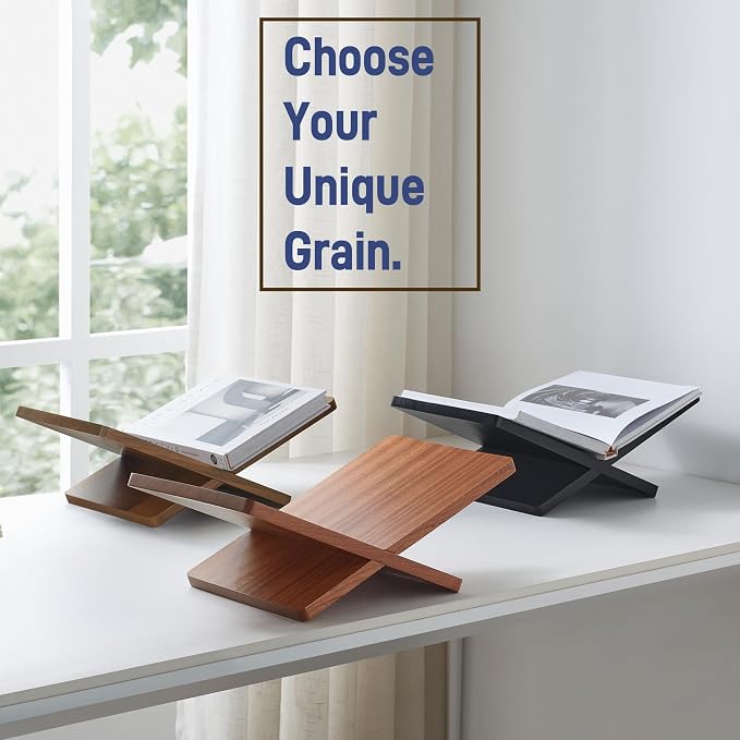 Solid Wooden Book Stand for Desktop Display & Reading –15.7" x 9.4" x 5.7” - Image 6