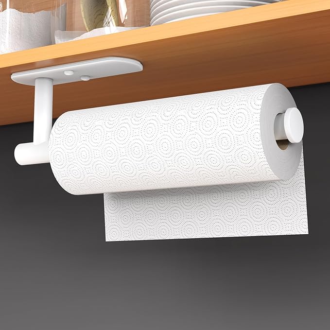 HUFEEOH Adhesive Paper Towel Holder Under Cabinet Wall Mount - Image 2