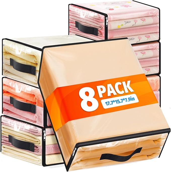 SpaceWhisper 8 Pack Clear Storage Bags, Plastic Blanket Storage Bags by Unknown