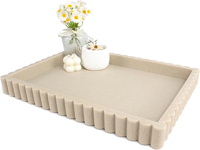 YMXYJM-Scalloped Coffee Table Tray，Ottoman Tray by YMXYJM