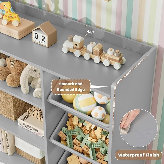 HITHOS 55" W Kids Toy Storage Organizer, Large Toy Box - Image 5