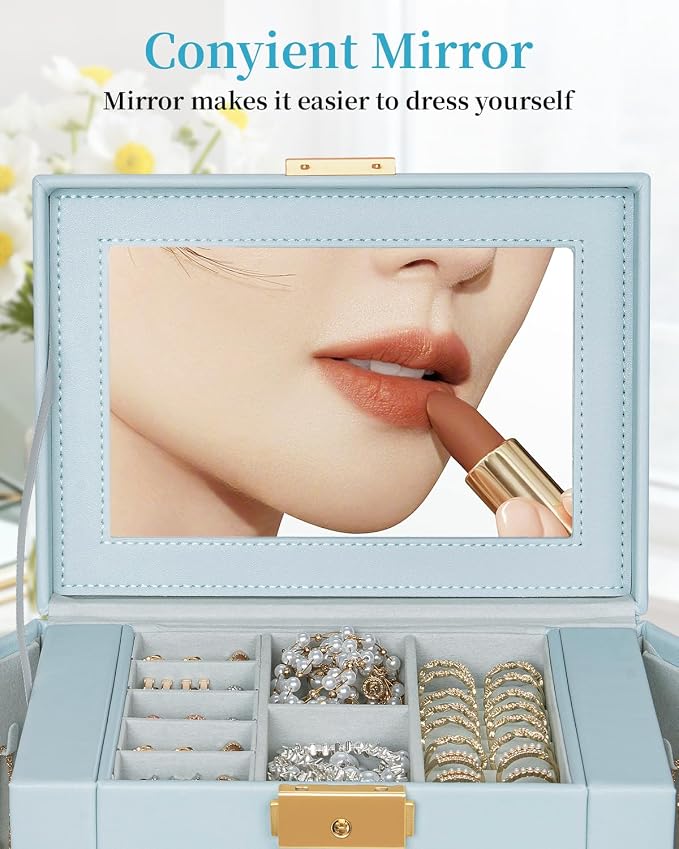TORIBIO Jewelry Box for Women, Leather Jewelry Organizer - Image 6