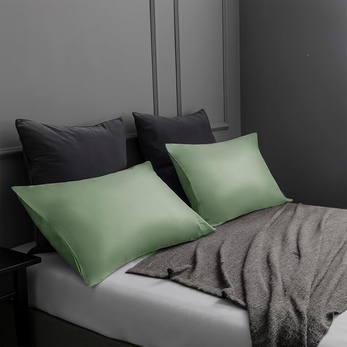TELUS Pillow Cases Standard Size 2 Pack, Bamboo Rayon & Lyocell Pillowcase - Image 8