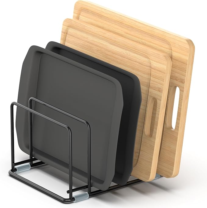 Cutting Board Organizer, Kitchen Cabinet Organizer, Divided Rack by VAEKUCEAN