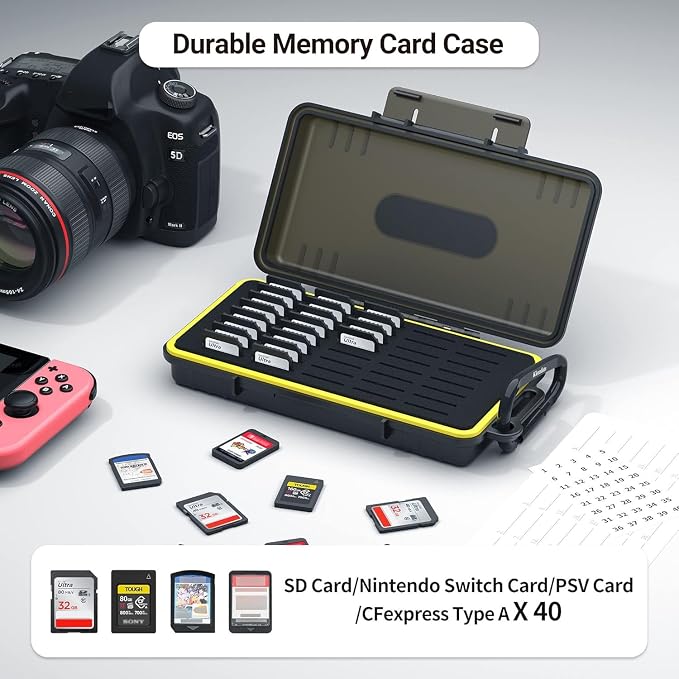 40 Slots Durable Memory Card Case Holder Organizer Keeper Water-Resistant - Image 2