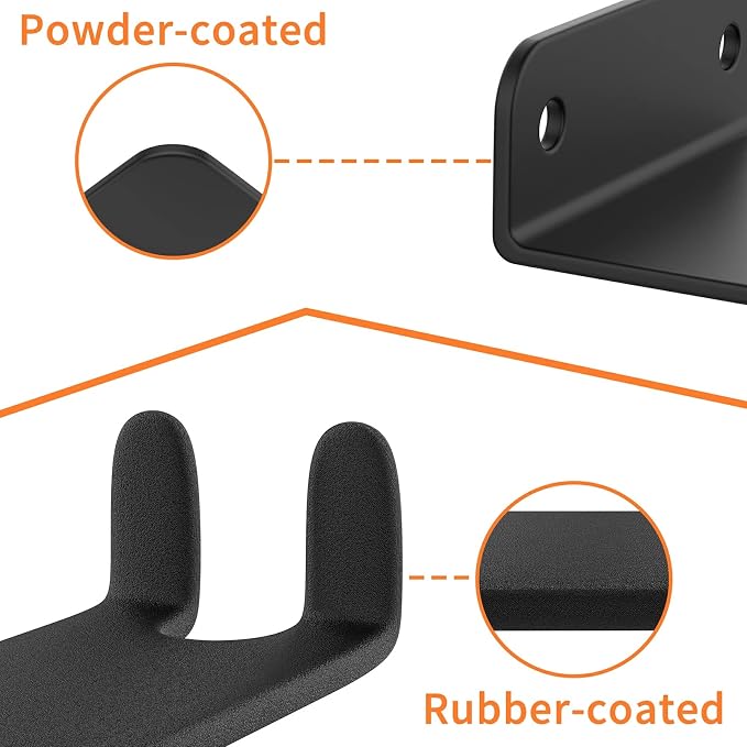 WALMANN 3 Pack Bike Pedal Hanger Wall Mount, Heavy Duty Horizontal Bike Rack - Image 7