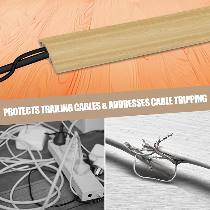 Floor Cord Cover Self Adhesive Cord Hider, 10FT Cable Management, Extension - Image 6