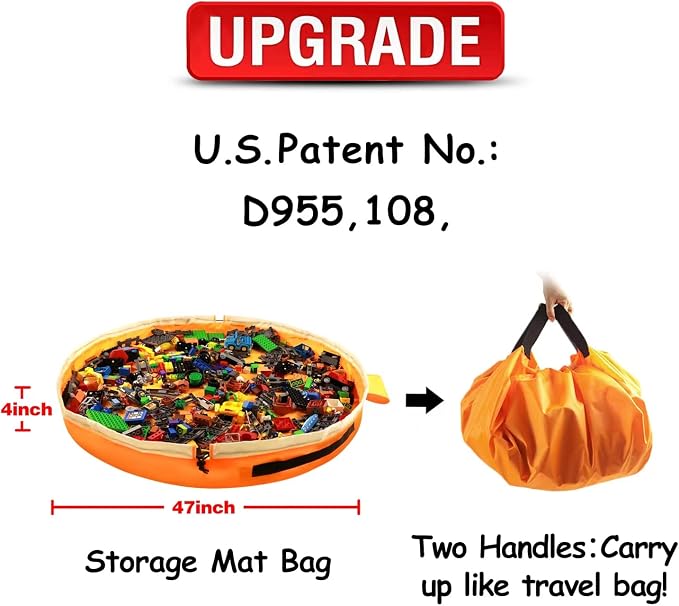Toy Storage for Lego Play Mat Bag - Image 8