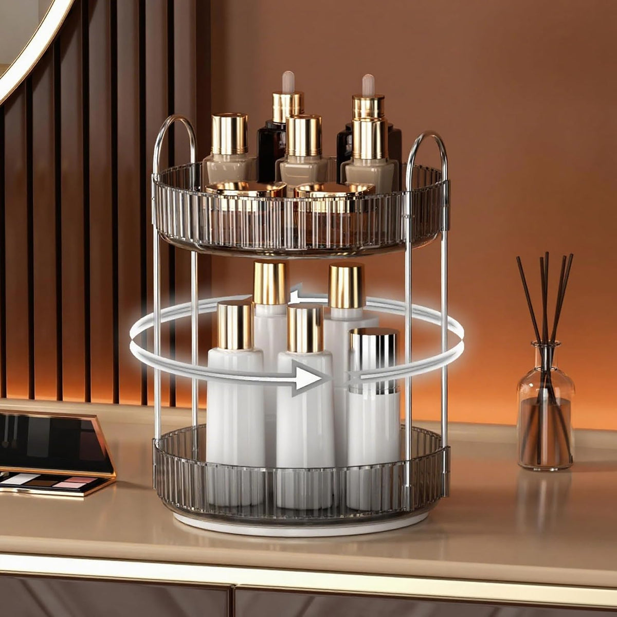 YCIA&DONE 360 Rotating Makeup Organizer and Storage for Vanity
