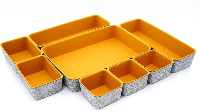 Welaxy desk drawer organizers tray felt storage bin - Image 2