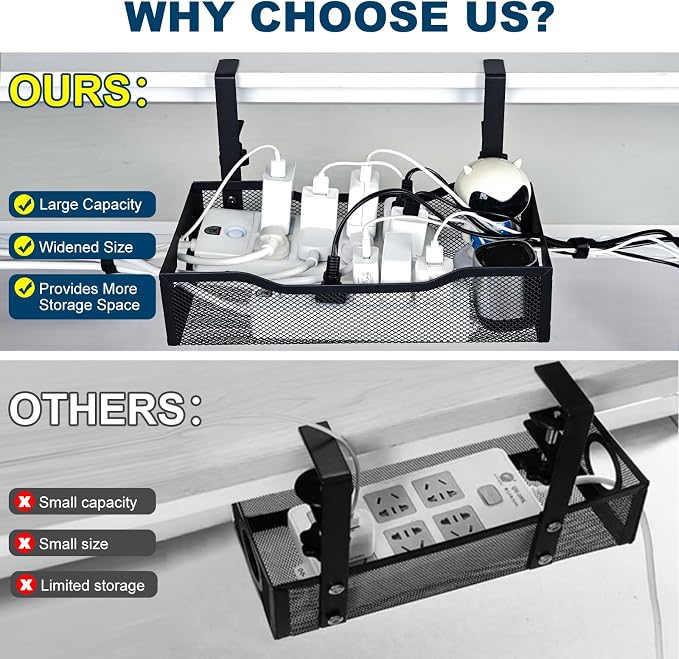 Large Under Desk Cable Management Tray - Image 2