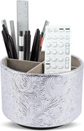 lizimandu Round Leather Art Supply Organizer, Remote Control Holder, 360 Degree by LIZIMANDU