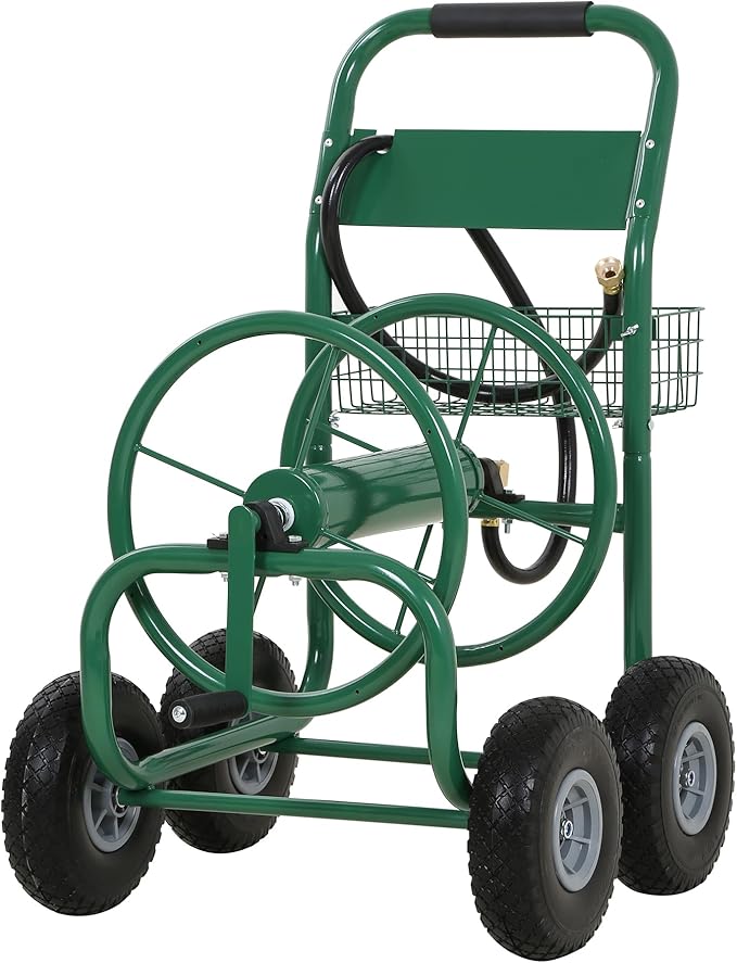 Hose Reel Hold Up To 300 Ft Heavy Duty Garden Hose Reel Sturdy Water Hose Reel by PayLessHere