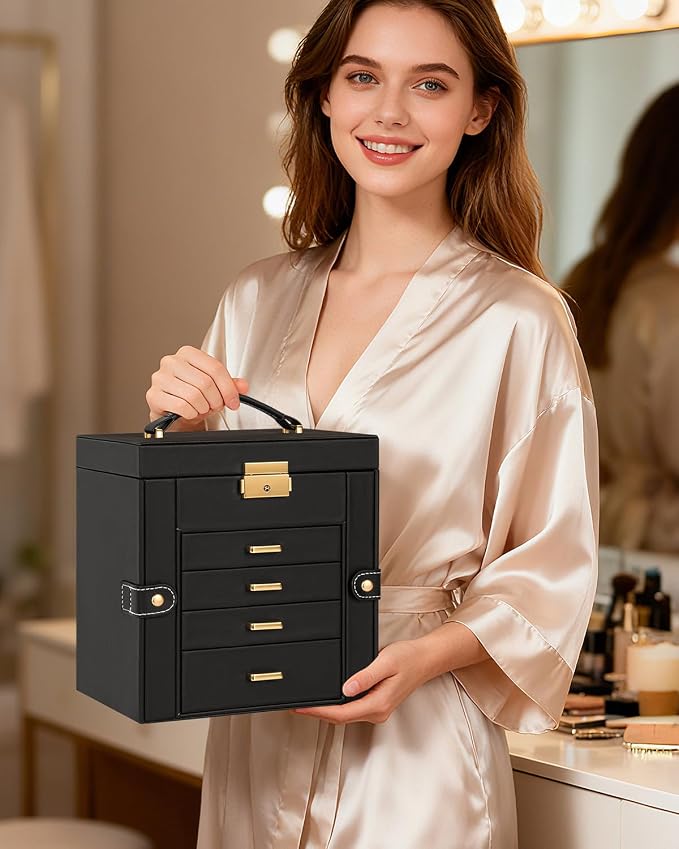TORIBIO Jewelry Box for Women, Leather Jewelry Organizer - Image 8