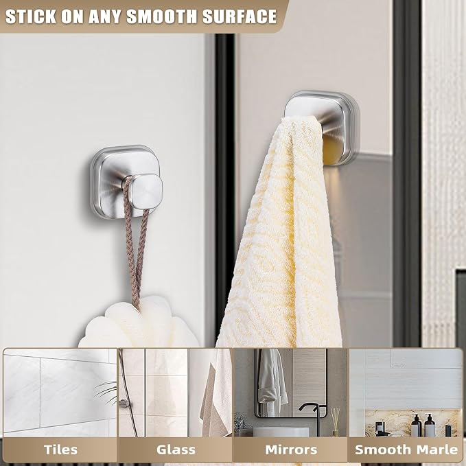 No-Drill Reusable Suction Cup Hooks, Coat Hook - Image 6