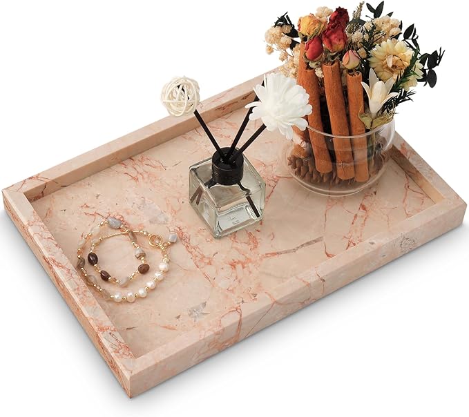 Marble Bathroom Tray, Pure Natural Vanity Tray, Marble Trays by MULWRMarbleTray