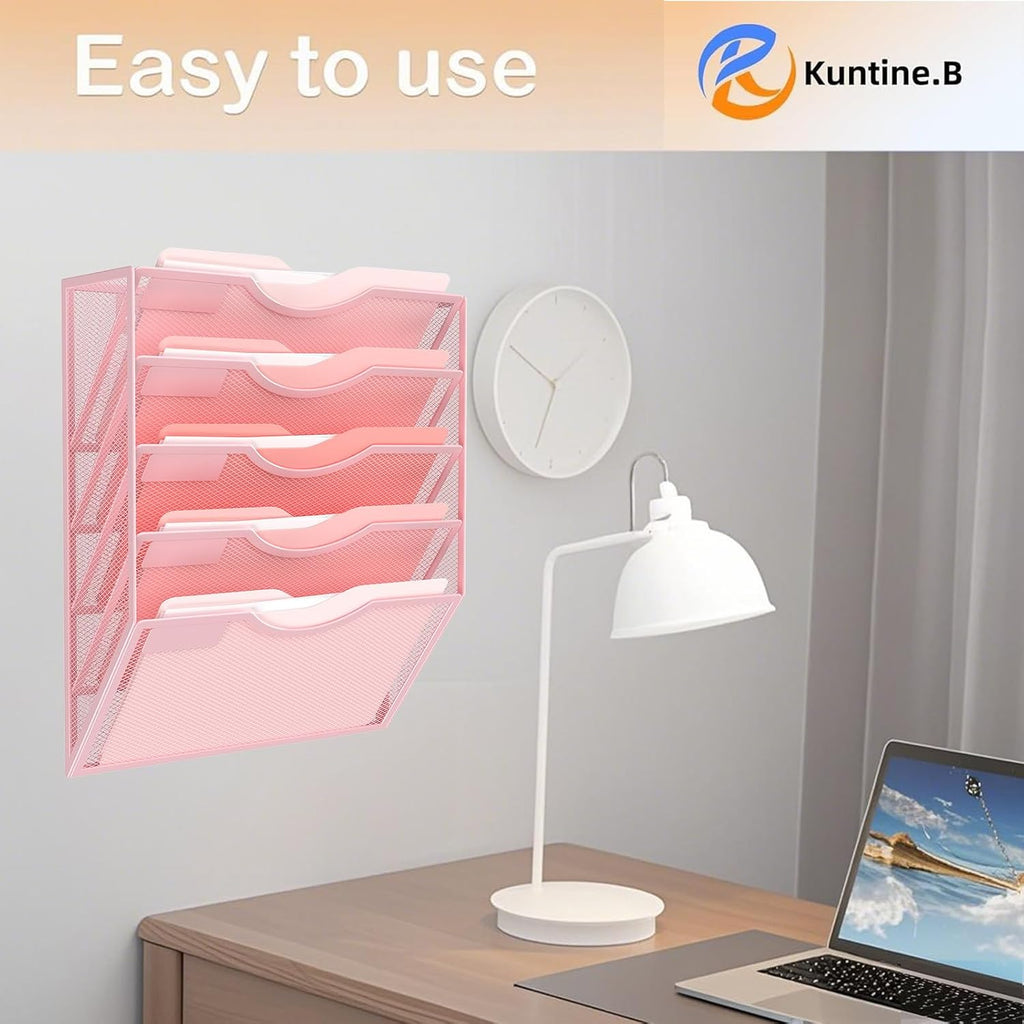 Kuntine.B Wall File Organizer Office Hanging Magazine Holder Wall File