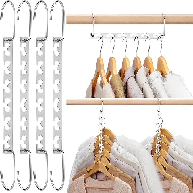 HOUSE DAY Space Saving Hangers for Clothes 4 Pack, Heavy Duty Hanger Organizer by HOUSEDAY