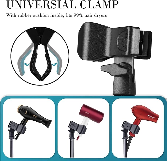 Hands Free Hair Dryer Stand Holder - 59in Adjustable Height - Image 5