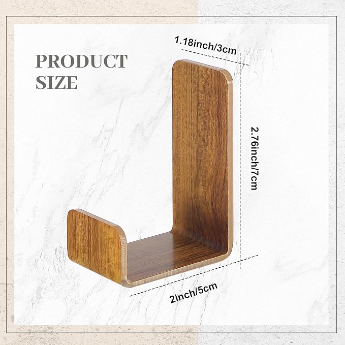 Weewooday 4 Pieces Headphone Hanger Holder Desk Adhesive Headphone Hook Wall - Image 2