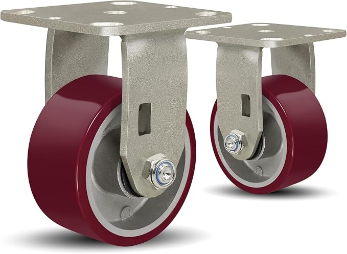 SY America 4" X 2" Casters Wheels, Heavy Duty Industrial Casters，Polyurethane by SYAmericaIndustrialCasters