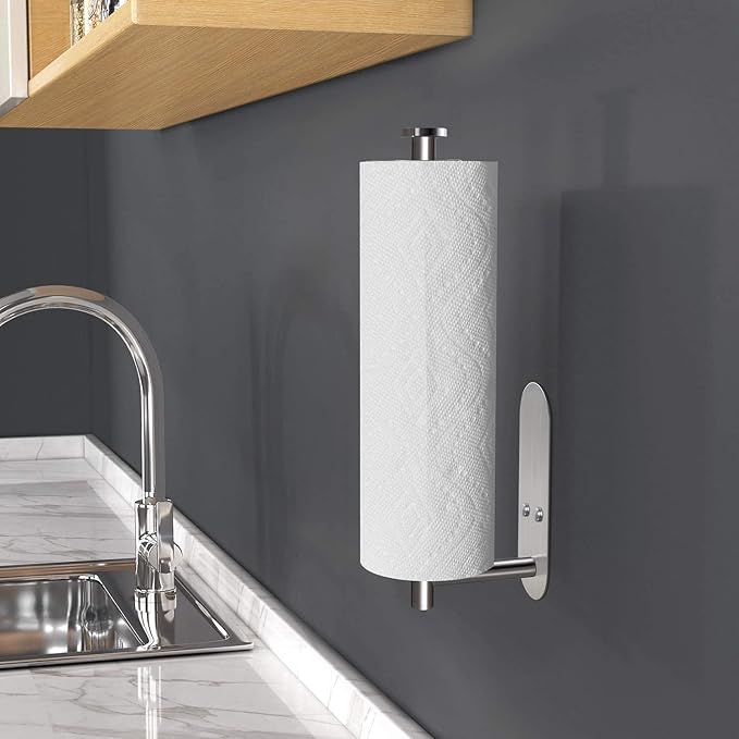 HUFEEOH Adhesive Paper Towel Holder Under Cabinet Wall Mount - Image 3