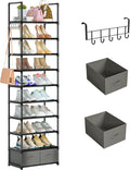 OYREL Tall Shoe Rack Narrow 10 Tier Shoes Rack 20 25 Pairs, Shoe Storage by OYREL
