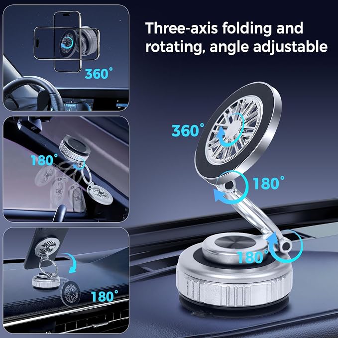 2026 Upgraded 360° Nano Gel Vacuum Magnetic Car Phone Holder, Reinforced Ultra - Image 7