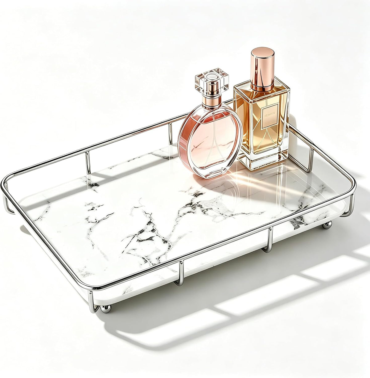 Dobbyby Vanity Tray Makeup Organizer Cosmetics Storage Bathroom