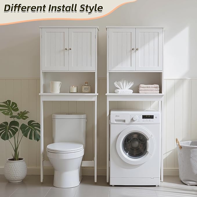 Over The Toilet Storage Cabinet, Behind Toilet Bathroom Organizer - Image 4