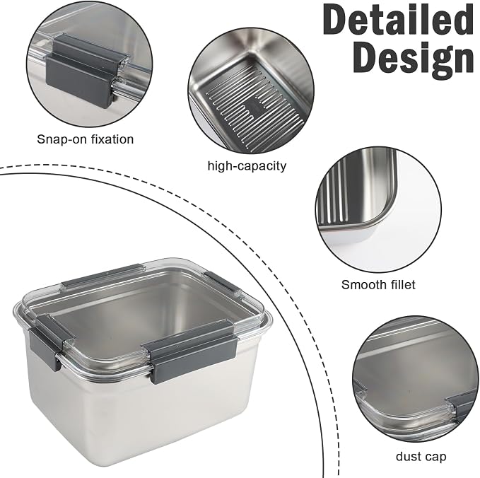 Cheese Container for Refrigerator, Stainless Steel Cheese Container - Image 2