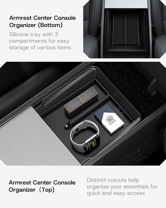 Center Console Organizer Tray for Tesla Model 3 Highland Accessories Hidden - Image 4