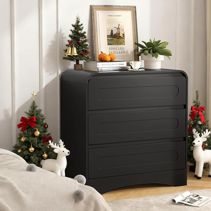3 Drawer Dressers for Bedroom, Large Modern Dressers by SOLACEFURNITURE
