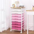 Rolling Cart with 8 Drawers, Storage Drawers Cart with Wooden Tabletop and by Unknown