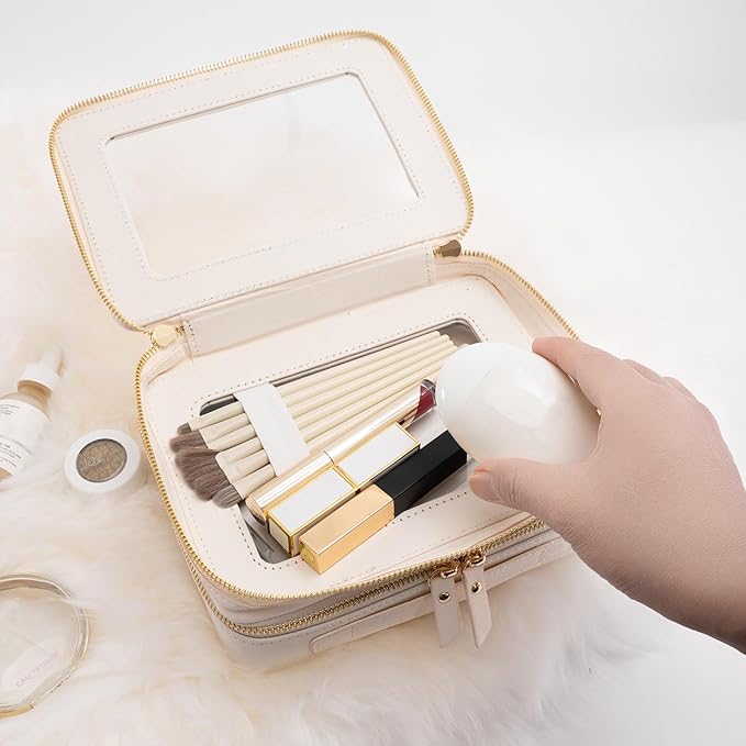 Aveniee Clear Makeup Bags, Double Layer Cosmetic Case - Image 3