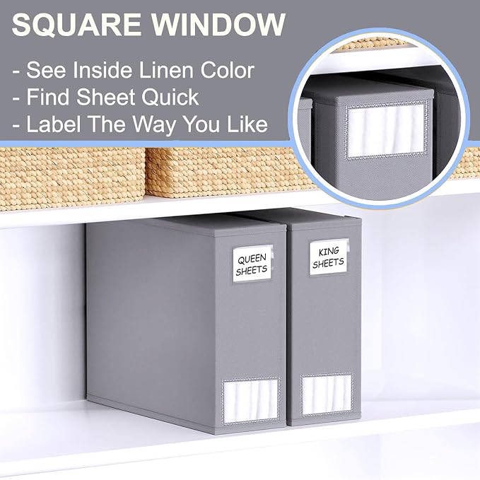 Bed Sheet Organizers and Storage 2 Pack, Foldable Linen Closet Organizer - Image 2