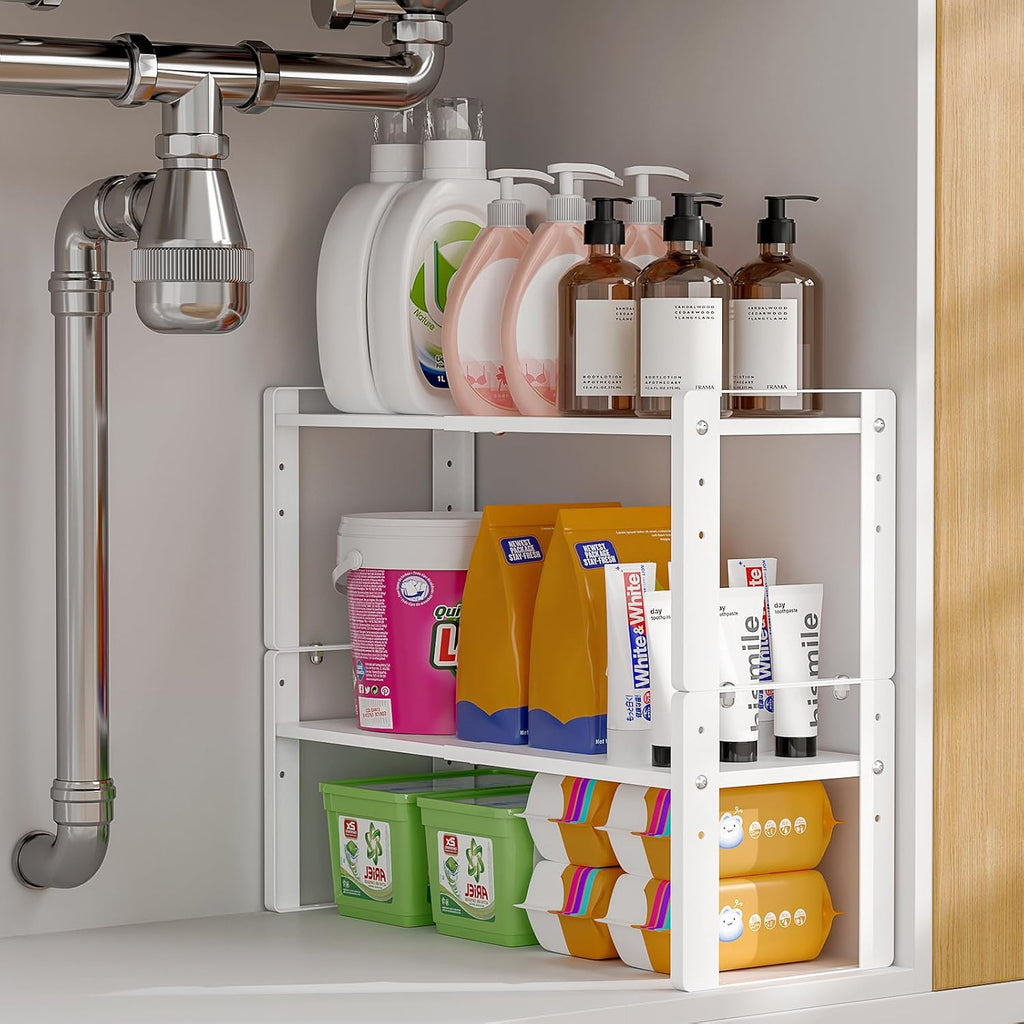 2 Pack Expandable Cabinet Organizer Shelves, 88lbs High Weight