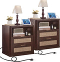 LEYAOYAO Rattan Nightstands Set of 2 by LEYAOYAO-Findtheshiningpointofyourideallife%EF%BC%81