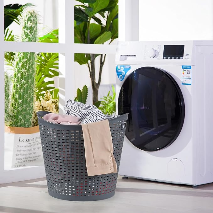6 Packs 30 Liter Round Plastic Laundry Baskets, Large Basket - Image 5