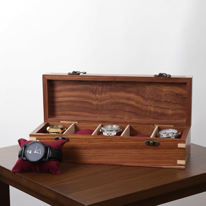 Wooden Watch Box for Men & Women, Watch Organizer & Display Case, Premium by BRAINMART