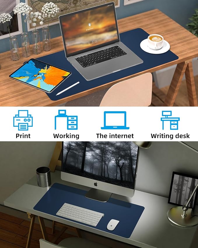 Pu Leather Desk Protector & Writing Pad, Non-Slip Laptop Mat - Image 7