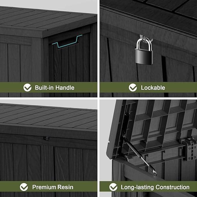 150 Gallon Outdoor Deck Box, Storage Lockable Waterproof Patio Furniture - Image 6