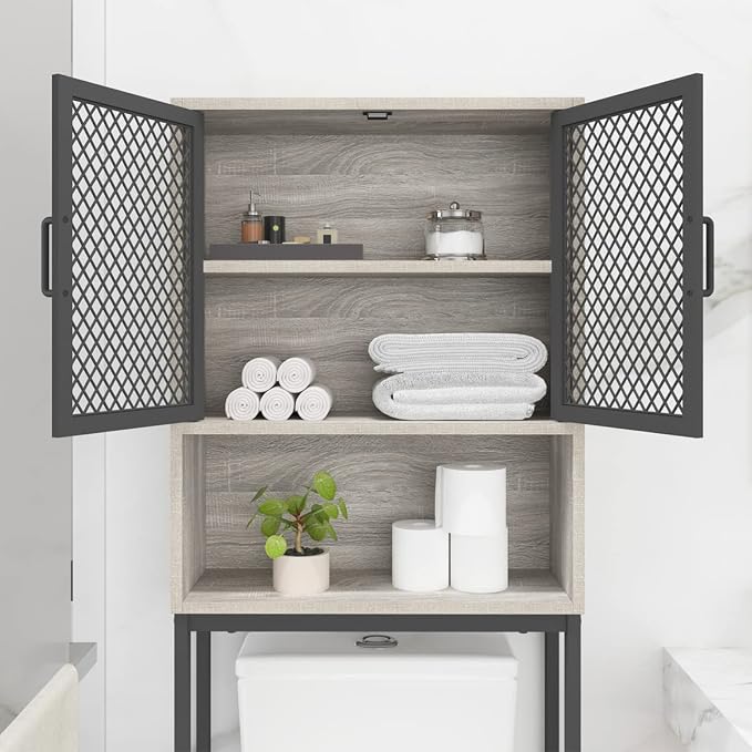 Launica Bathroom Space Saver, Over The Toilet Storage Cabinet, Metal and Wood - Image 8
