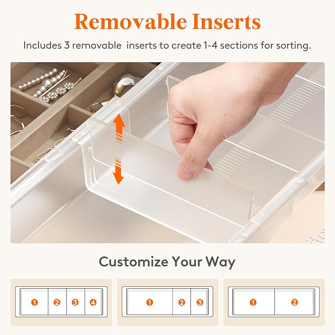 Lifewit Sliding Makeup Drawer Organizer Trays - Image 5