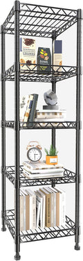 GIOTORENT 5 Tier Standing Shelving Metal Units, Adjustable Height Wire