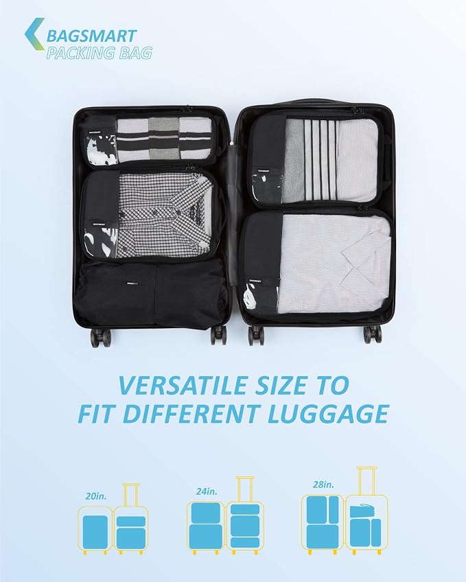 BAGSMART 6 Set /4 Set/2 Set Compression Packing Cubes - Image 3