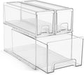 Sorbus 1 Large & 2 Small Clear Stackable Storage Drawers – Plastic Organizer by Sorbus
