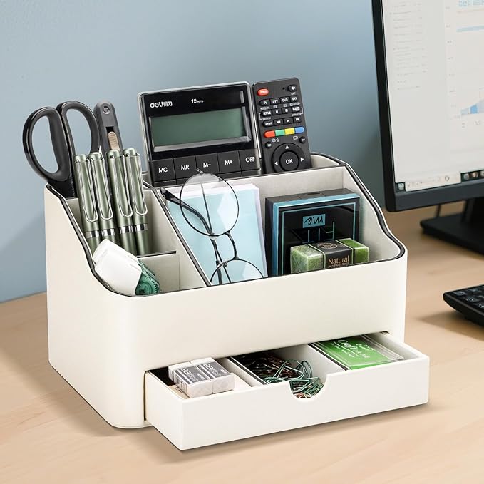 KINGFOM Desk Organizer with Drawer, Desk Organizer and Accessories 5 - Image 4