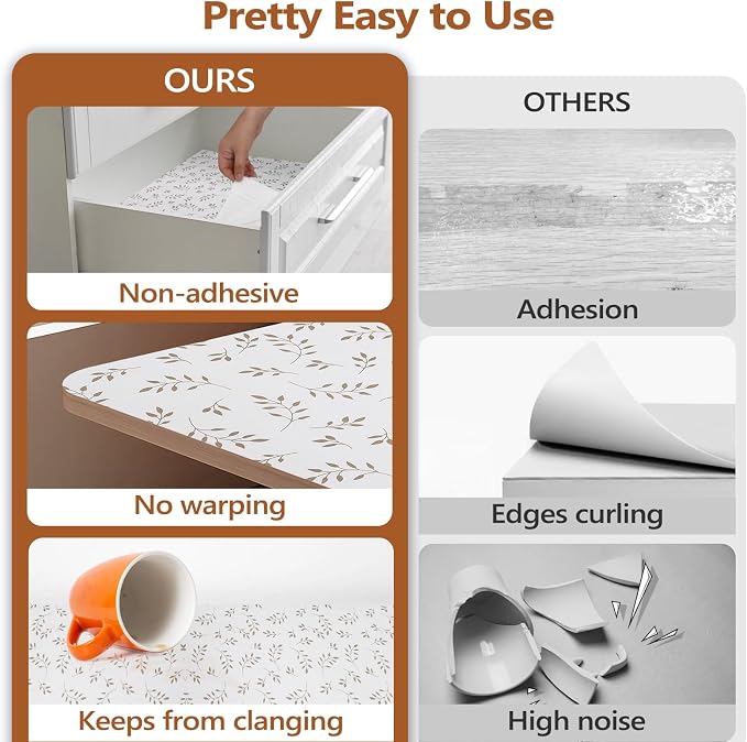 Shelf Drawer Liner for Kitchen Cabinets Non Adhesive, Slip Resistant Strong - Image 6