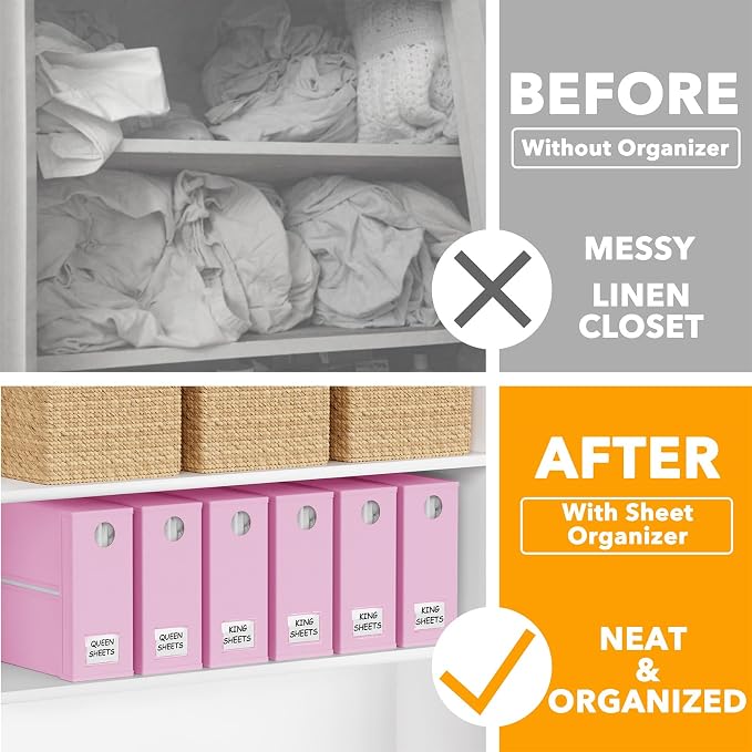 SpaceAid 6 Pack Bed Sheet Organizers and Storage, Foldable Sheet Organizer - Image 2